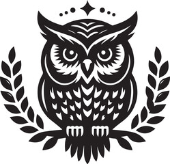 black and white owl