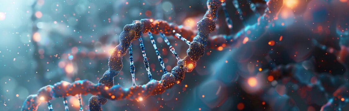 macro shot of a DNA ladder 