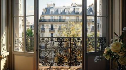 French doors opening onto wrought iron Juliet balconies are common in Parisian apartments. These features not only enhance the aesthetic appeal but also allow residents to enjoy views of the city 