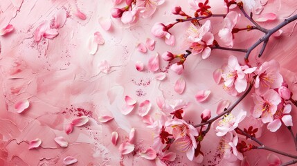 Bright board with cherry blossom