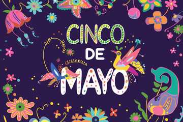 Greetings poster of Mexican Holiday Cinco de mayo for business promotion and advertisement. Vector