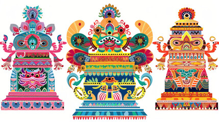 Fototapeta premium illustration of Ratha Yatra of Lord Jagannath, Balabhadra and Subhadra on Chariot