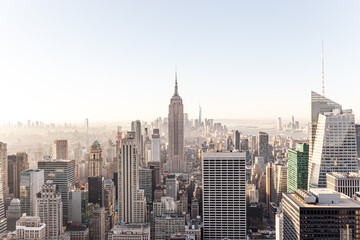 New York aerial view Empire State Building - obrazy, fototapety, plakaty