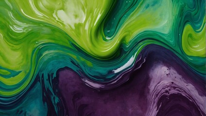 Abstract watercolor paint background by plum and lime green with liquid fluid texture for background, banner.