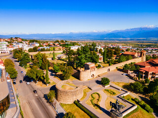 Batonis Tsikhe Fortress aerial view, Telavi