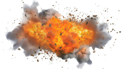 Big Bomb Isolated on White Background: PNG File for Graphic Design, Hand Edited Generative AI