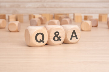 the word cubes formed Q and A It's an abbreviation for Question and Answer