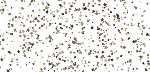 Holiday golden decoration, glitter frame isolated -