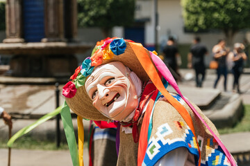 Danza de los viejitos, traditional Mexican dance originating from the state of Michoacan, Mexico. With colorful and lively colors, in addition to his typical old man's mask.