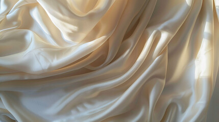The most delicate, shiny, fine silk. Silk fabric with pleats. - obrazy, fototapety, plakaty