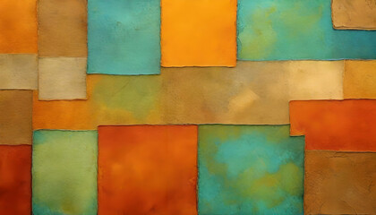 Earthy patterns painted background mixed media art