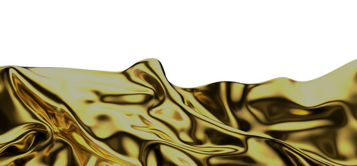 Golden Threads: Abstract 3D Cloth Illustration for Luxurious Designs