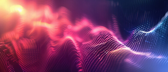 Vibrant digital waves in pink and blue hues