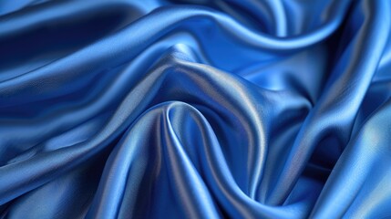 Obraz premium Blue satin fabric texture close up An abstract background and design texture