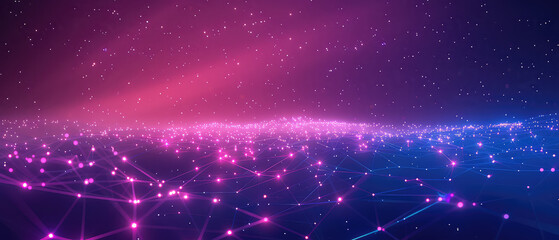 Vibrant pink and purple network of stars