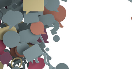 3D rendering flying email icon and web flying