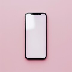 Iphone With Blank Screen on Pink Background