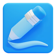 PNG 3D Pencil icon isolated on a white background
