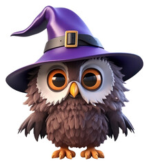 Fototapeta premium PNG Cartoon bird owl white background. 