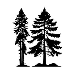 Pine Tree Silhouette Vector Clipart	