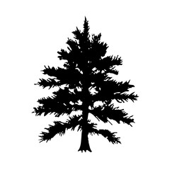 Obraz premium Pine Tree Silhouette Vector Clipart.