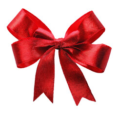 gift bow made of red ribbon on a transparent background. clipart. png