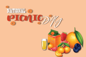 Vector Happy national Picnic Day Celebration Post for Social media, poster , template and banner