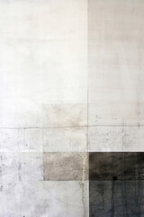 Fototapeta premium Abstract minimalist art in shades of gray, simple shapes. Vertical poster, a painting for the wall.