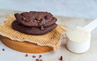 Chocolate cookie with protein powder