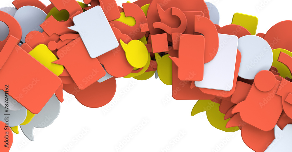 Aufkleber touching 3d rendering flying email icon with his fin