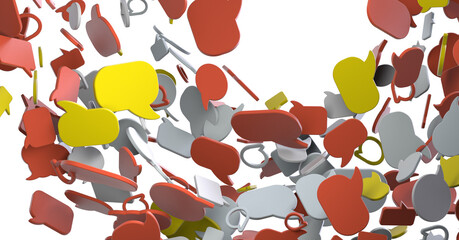 flying email icon and web flying