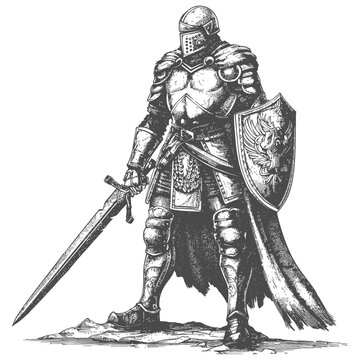 elf warrior images using Old engraving style