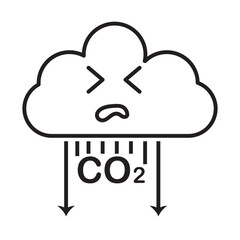 CO2 or carbon dioxide vector icon