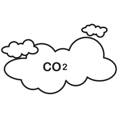 CO2 or carbon dioxide vector icon