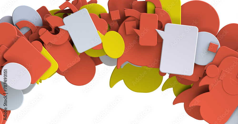 Poster touching 3d rendering flying email icon with his fin