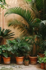 Multiple Potted Plants Arranged Neatly Together