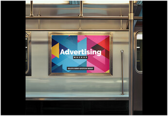 Subway Advertising Mockup  - obrazy, fototapety, plakaty