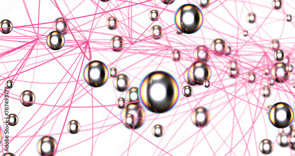 Poster Abstract digital background of points and lines. Glowing plexus. Big data. Network or connection.