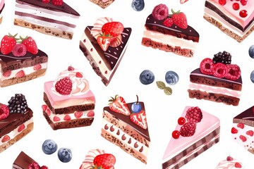 cake pattern adorned with colorful frosting and sprinkles, perfect for celebrations and sweet-themed designs