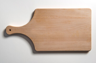 Isolated empty rectangular wooden chopping board