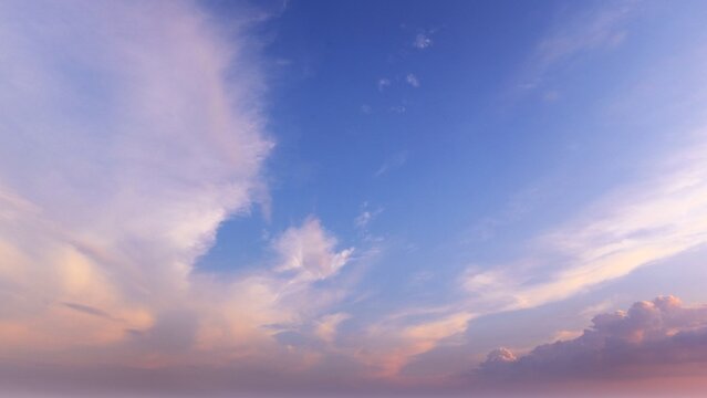 a sky with clouds and the sun setting, 3d render