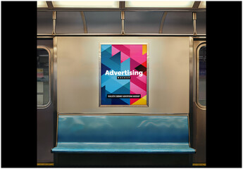 Subway Advertising Mockup  - obrazy, fototapety, plakaty
