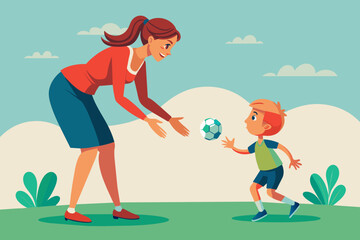 Mom, drop ball vector illustration 
