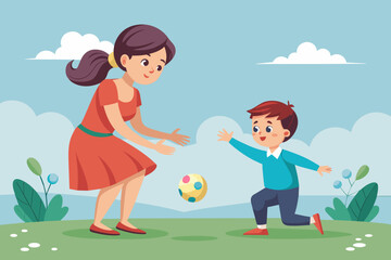 Mom, drop ball vector illustration 