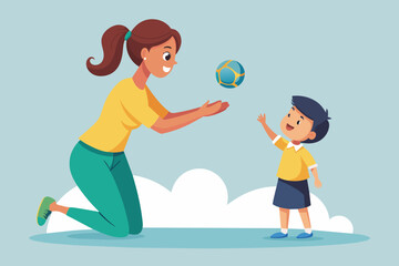 Mom, drop ball vector illustration 
