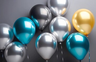 Holiday balloons on an isolated background