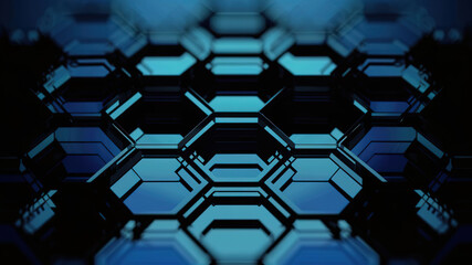 A digital hexagon abstract background