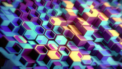 A digital hexagon abstract background