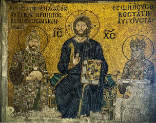 Istanbul hagia sophia interior design and icons of Jesus, Mother Mary, Angels