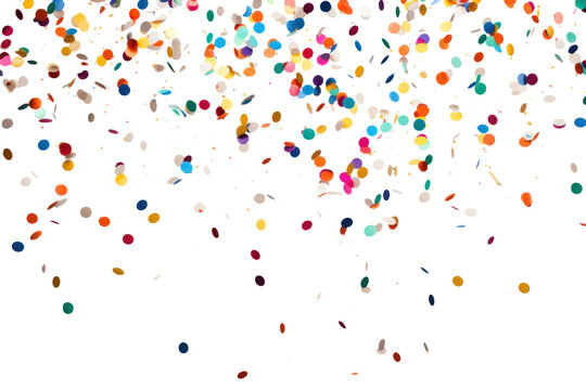 PNG falling colorful confetti effect, transparent background